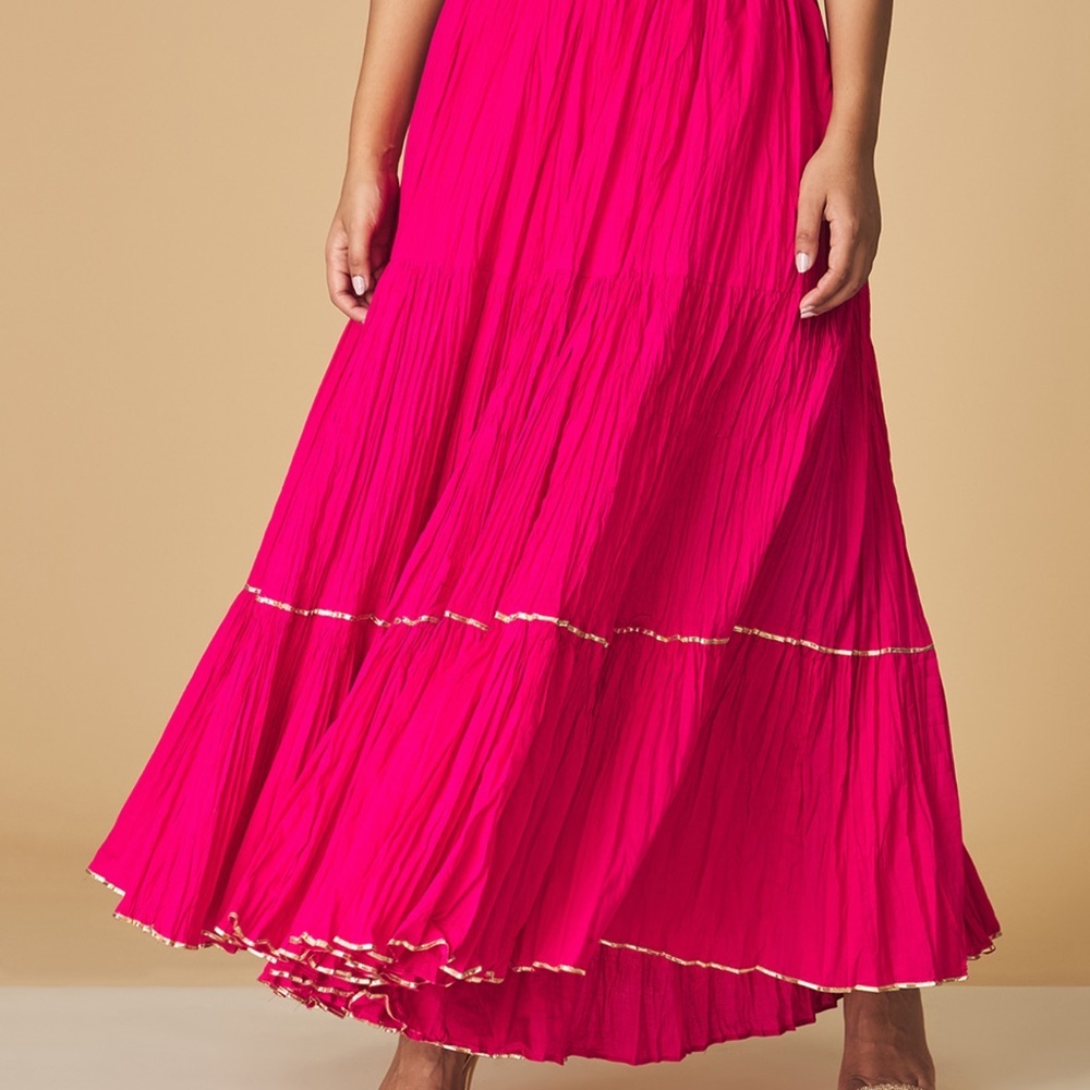 Fabindia Women Cotton Silk Blend Embroidered Sharara Pink_ Magenta NWT 8,999 - Picture 2 of 7